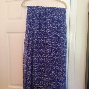 blue & white maxi skirt